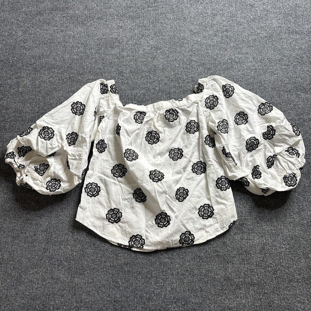 Maeve‎ Anthropologie Cornelia Off-The-Shoulder Blouse Women's Small White Floral